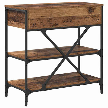 Konsolbord med låda med hylla Brun 75 x 34,5 x 75 cm trä