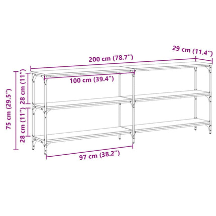 Konsolbord Gammalt trä 200 x 29 x 75 cm