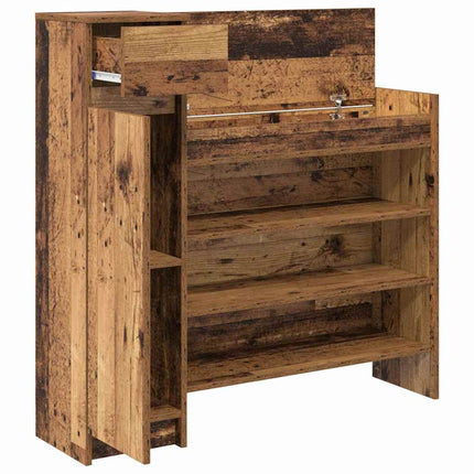 Skoskåp Gammalt trä 100,5 x 28 x 100 cm Konstruerat trä