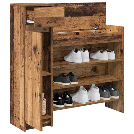 Skoskåp Gammalt trä 100,5 x 28 x 100 cm Konstruerat trä