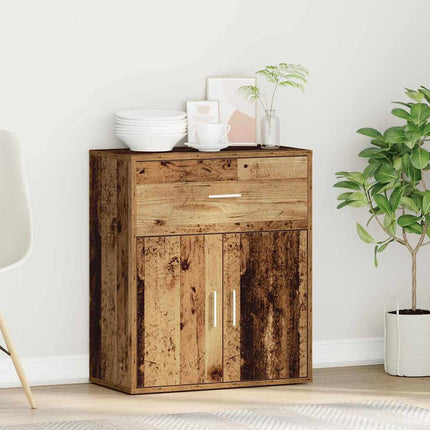 Sideboard med låda Gammalt trä 60 x 31 x 70 cm Konstruerat trä