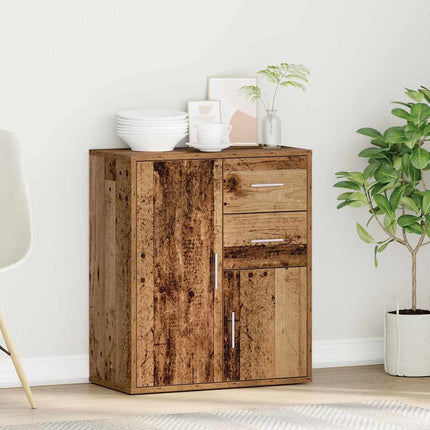 Sideboard med låda Gammalt trä 60 x 31 x 70 cm Konstruerat trä