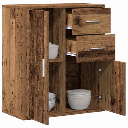 Sideboard med låda Gammalt trä 60 x 31 x 70 cm Konstruerat trä