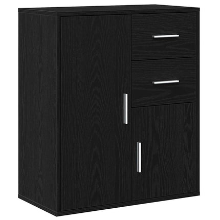 Sideboard med låda Svart Ek 60 x 31 x 70 cm Konstruerat trä