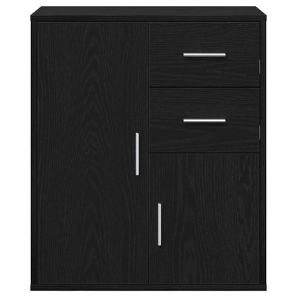 Sideboard med låda Svart Ek 60 x 31 x 70 cm Konstruerat trä