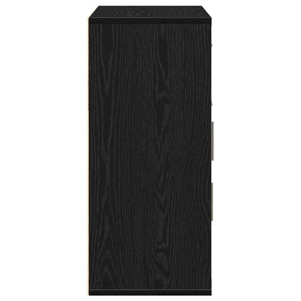 Sideboard med låda Svart Ek 60 x 31 x 70 cm Konstruerat trä
