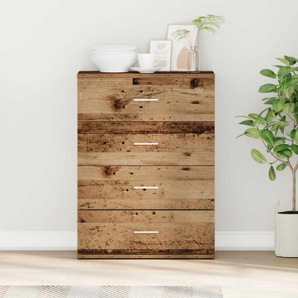 Sideboard med låda Gammalt trä 60 x 39 x 80 cm Konstruerat trä