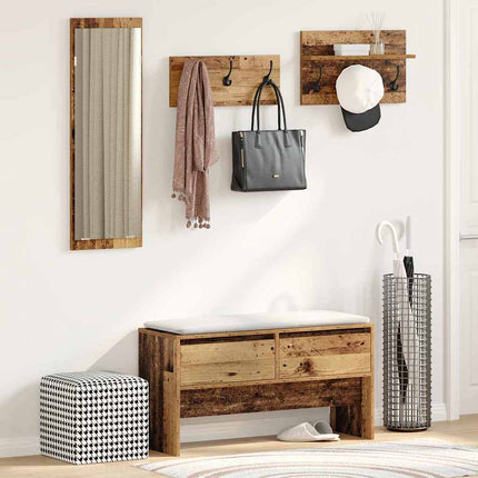 Hallmöbelset 4 st Gammalt trä 90 x 31 x 46,5 cm Konstruerat trä