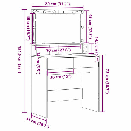 Smyckebord Artisan Ek 80 x 41 x 134,5 cm Konstruerat trä