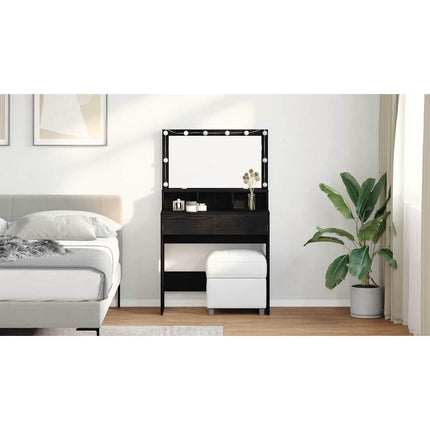 Smyckebord Svart Ek 80 x 41 x 134,5 cm Konstruerat trä