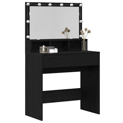 Smyckebord Svart Ek 80 x 41 x 134,5 cm Konstruerat trä