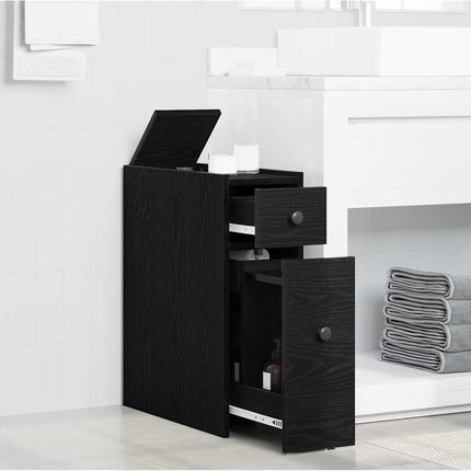 Badrumsmöbelset Svart Ek 80 x 18 x 60 cm Konstruerat trä