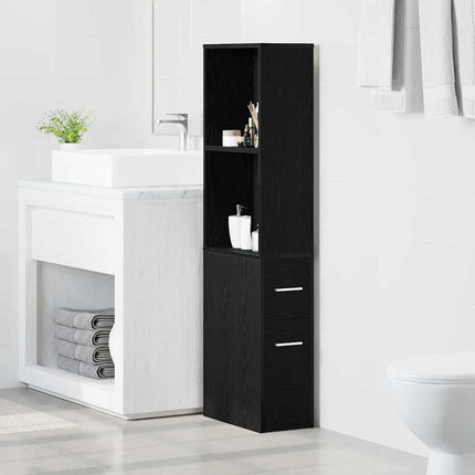 Badrumsmöbelset Svart Ek 22 x 41 x 135 cm Konstruerat trä