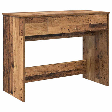 Kosmetiktabell med låda med spegel Gammalt trä 100 x 45 x 76 cm