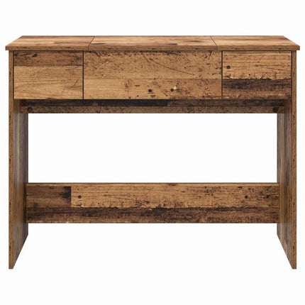 Kosmetiktabell med låda med spegel Gammalt trä 100 x 45 x 76 cm