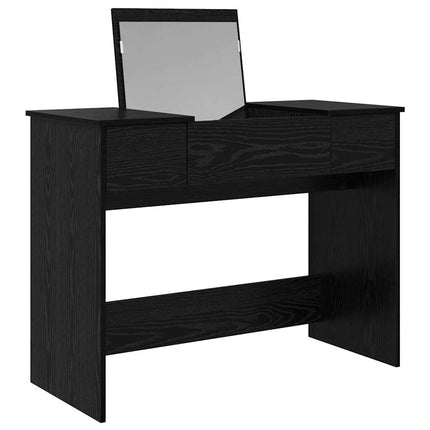 Kosmetiktabell med låda med lagring Svart Ek 100 x 45 x 76 cm