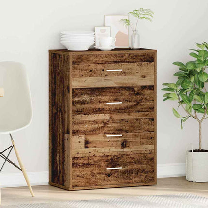 Sideboard med låda Gammalt trä 60 x 31 x 84 cm Konstruerat trä