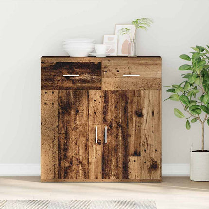 Sideboard med låda Gammalt trä 78 x 38 x 80 cm Konstruerat trä