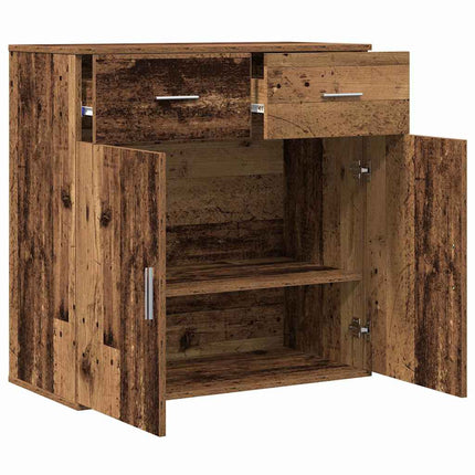 Sideboard med låda Gammalt trä 78 x 38 x 80 cm Konstruerat trä