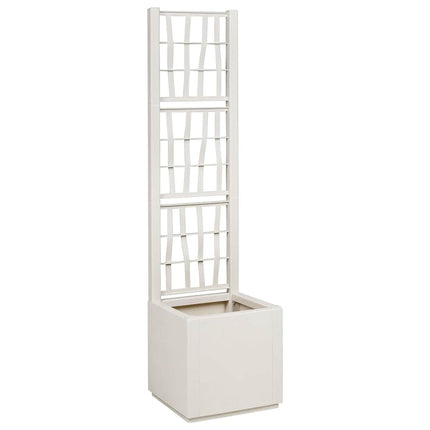 Trädgårdsplanterare med trellis Vit 36 x 36 x 140 cm PP