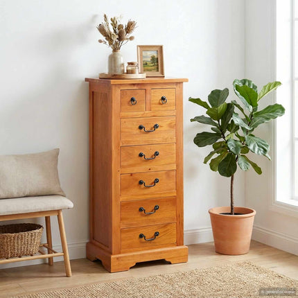 Kommode Naturfärg 45 x 35 x 100,5 cm Massivt mahognyträ