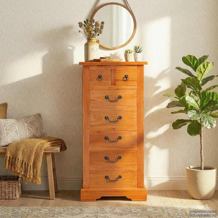 Kommode Naturfärg 45 x 35 x 100,5 cm Massivt mahognyträ