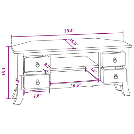 TV-skåp Naturfärg 100 x 40,5 x 46 cm Massivt mahognyträ