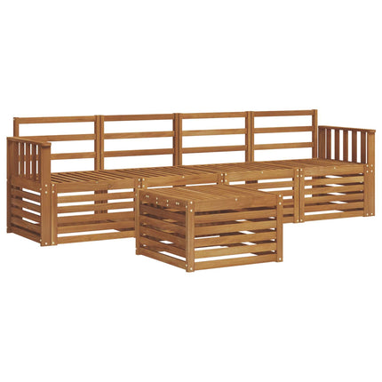 Soffgrupper 5 pcs Naturfärg Massivt Akaciaträ