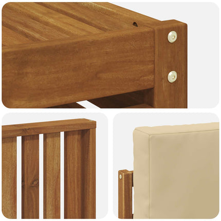Utomhussoffset 5 pcs Natur och Beige Massivt Akaciaträ