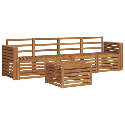 Soffgrupper 5 pcs Naturfärg Massivt Akaciaträ