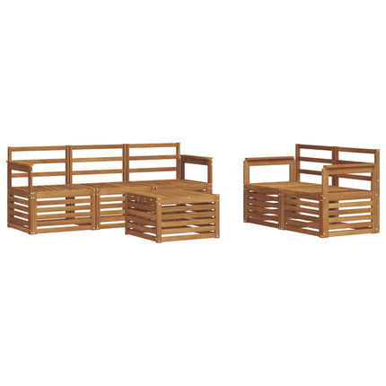 Soffgrupper 6 pcs Naturfärg Massivt Akaciaträ