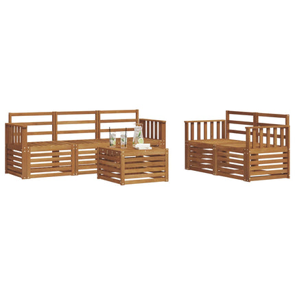 Soffgrupper 6 pcs Naturfärg Massivt Akaciaträ