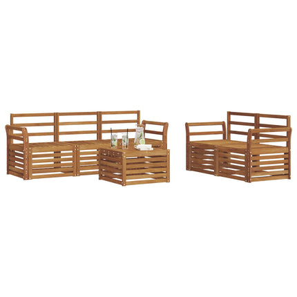 Soffgrupper 6 pcs Naturfärg Massivt Akaciaträ