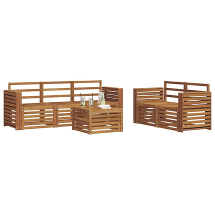 Soffgrupper 6 pcs Naturfärg Massivt Akaciaträ