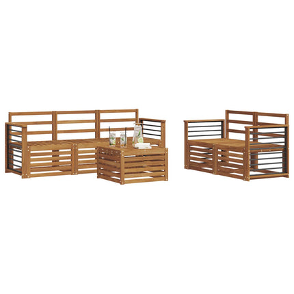 Soffgrupper 6 pcs Naturfärg Massivt Akaciaträ