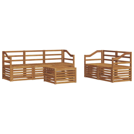 Soffgrupper 6 pcs Naturfärg Massivt Akaciaträ