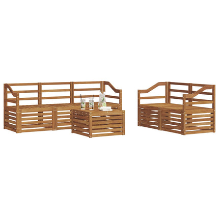 Soffgrupper 6 pcs Naturfärg Massivt Akaciaträ