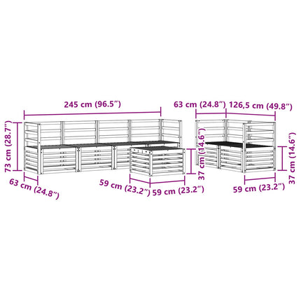 Utomhussoffset 7 pcs Naturfärg Massivt Akaciaträ