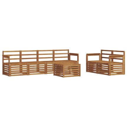 Utomhussoffset 7 pcs Naturfärg Massivt Akaciaträ