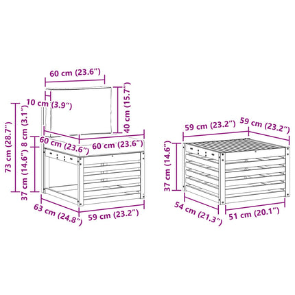 Utomhussoffset 7 pcs Naturlig och Grädde Massivt Akaciaträ
