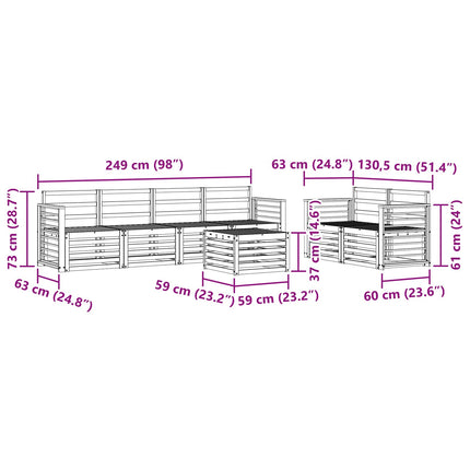 Utomhussoffset 7 st Naturfärg Massivt Akaciaträ