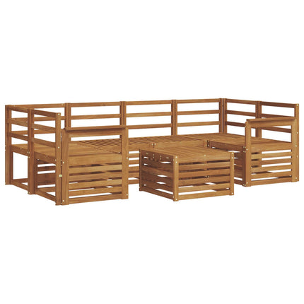 Utomhussoffset 7 pcs Naturfärg Massivt Akaciaträ
