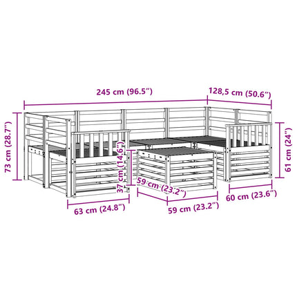 Utomhussoffset 7 pcs Naturfärg Massivt Akaciaträ