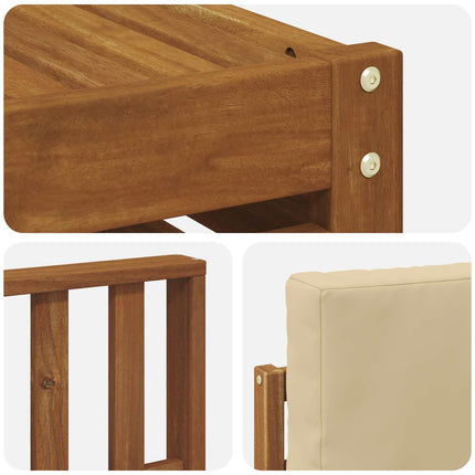Utomhussoffset 7 pcs Naturlig och Beige Massivt Akaciaträ