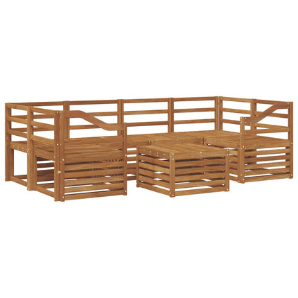 Utomhussoffset 7 pcs Naturfärg Massivt Akaciaträ