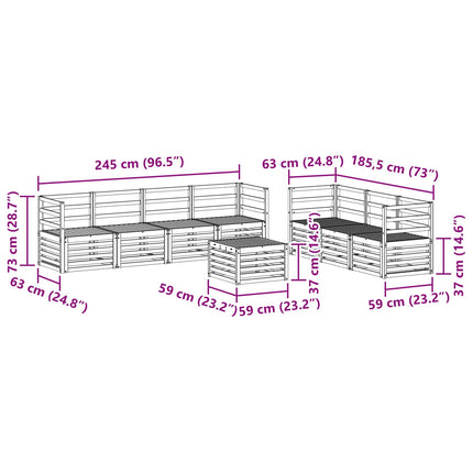 Soffgrupper 8 pcs Naturfärg Massivt Akaciaträ