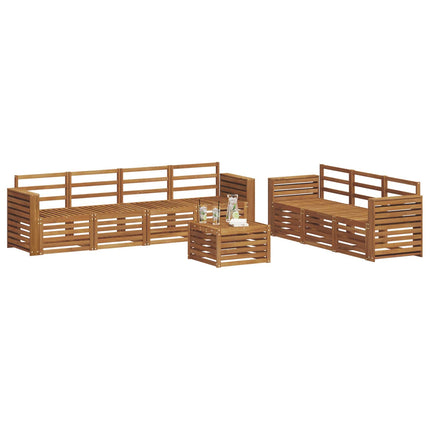 Soffgrupper 8 pcs Naturfärg Massivt Akaciaträ