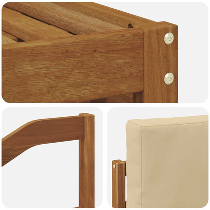 Soffgrupper 8 pcs Naturlig och Beige Massivt Akaciaträ