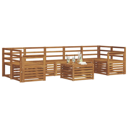 Soffgrupper 8 pcs Naturfärg Massivt Akaciaträ