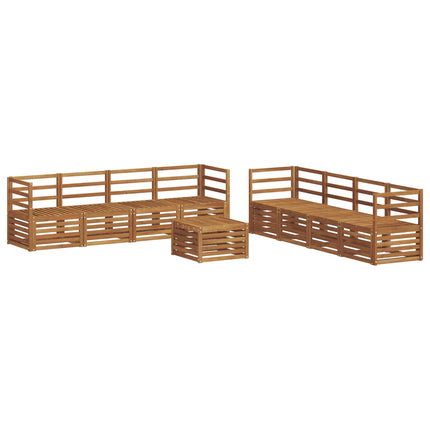 Soffgrupper 9 pcs Naturfärg Massivt Akaciaträ